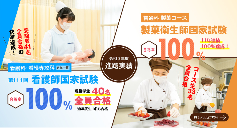 看護師・製菓衛生師結果